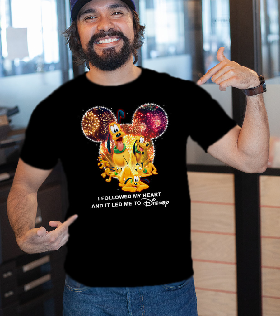 Pluto Fireworks Disney Magic I Followed My Heart T-Shirt