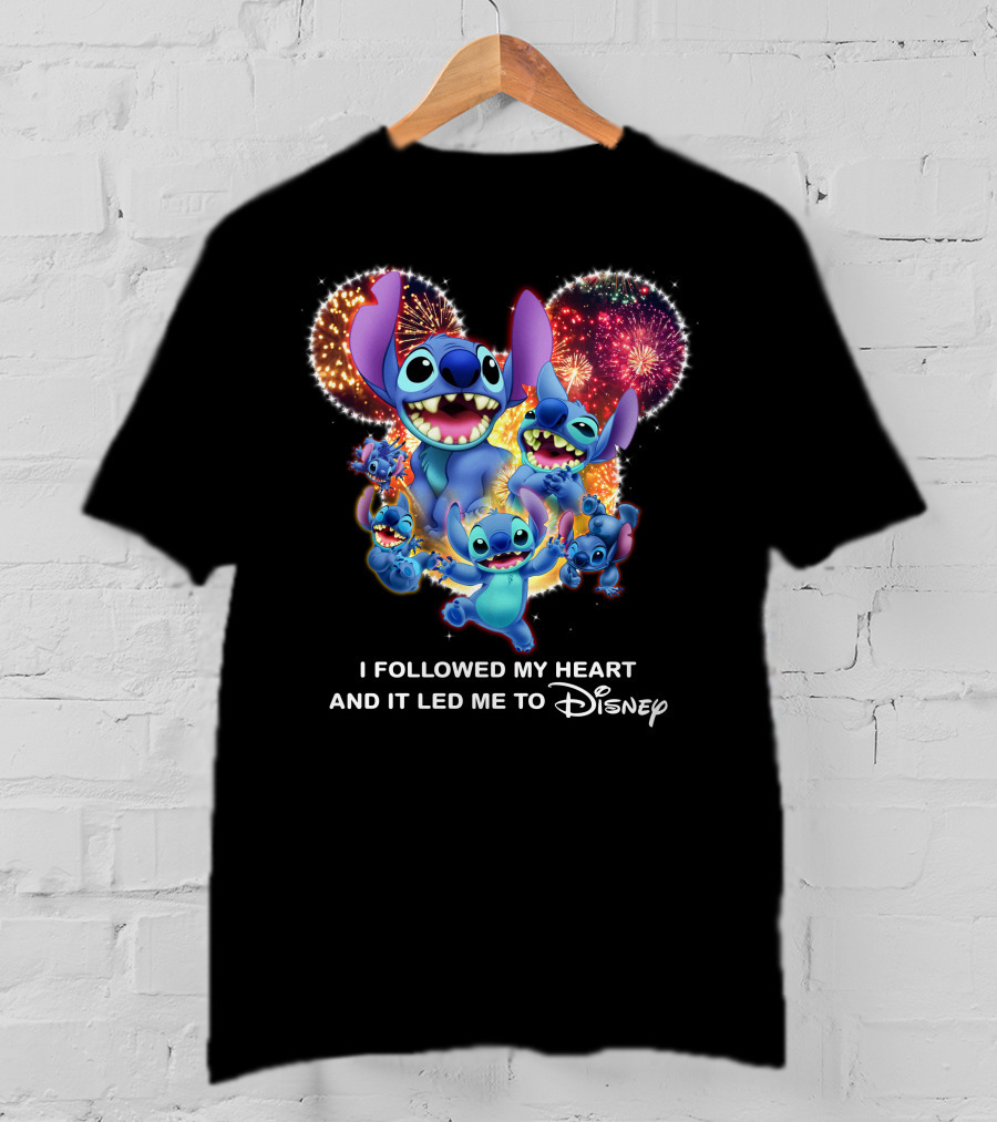 I Followed My Heart And It Led Me To Disney Stitch Fireworks Celebration T-Shirt