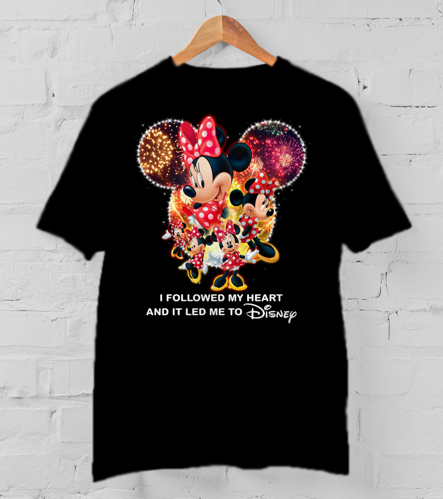 Minnie Mouse Fireworks I Followed My Heart Led Me To Disney T-Shirt