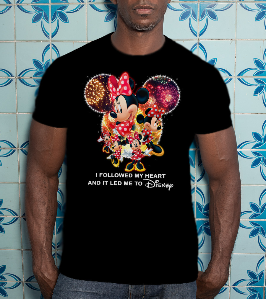 Minnie Mouse Fireworks I Followed My Heart Led Me To Disney T-Shirt