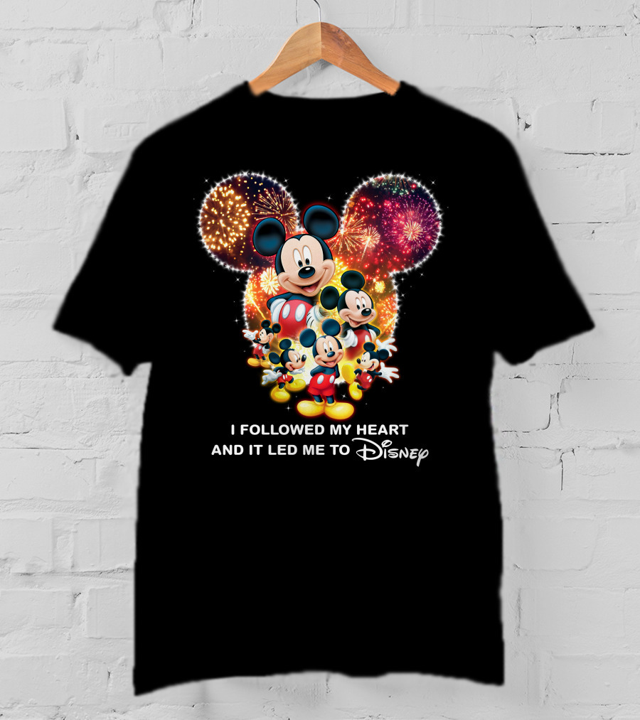 I Followed My Heart And It Led Me To Disney Mickey Mouse Fireworks Celebration T-Shirt