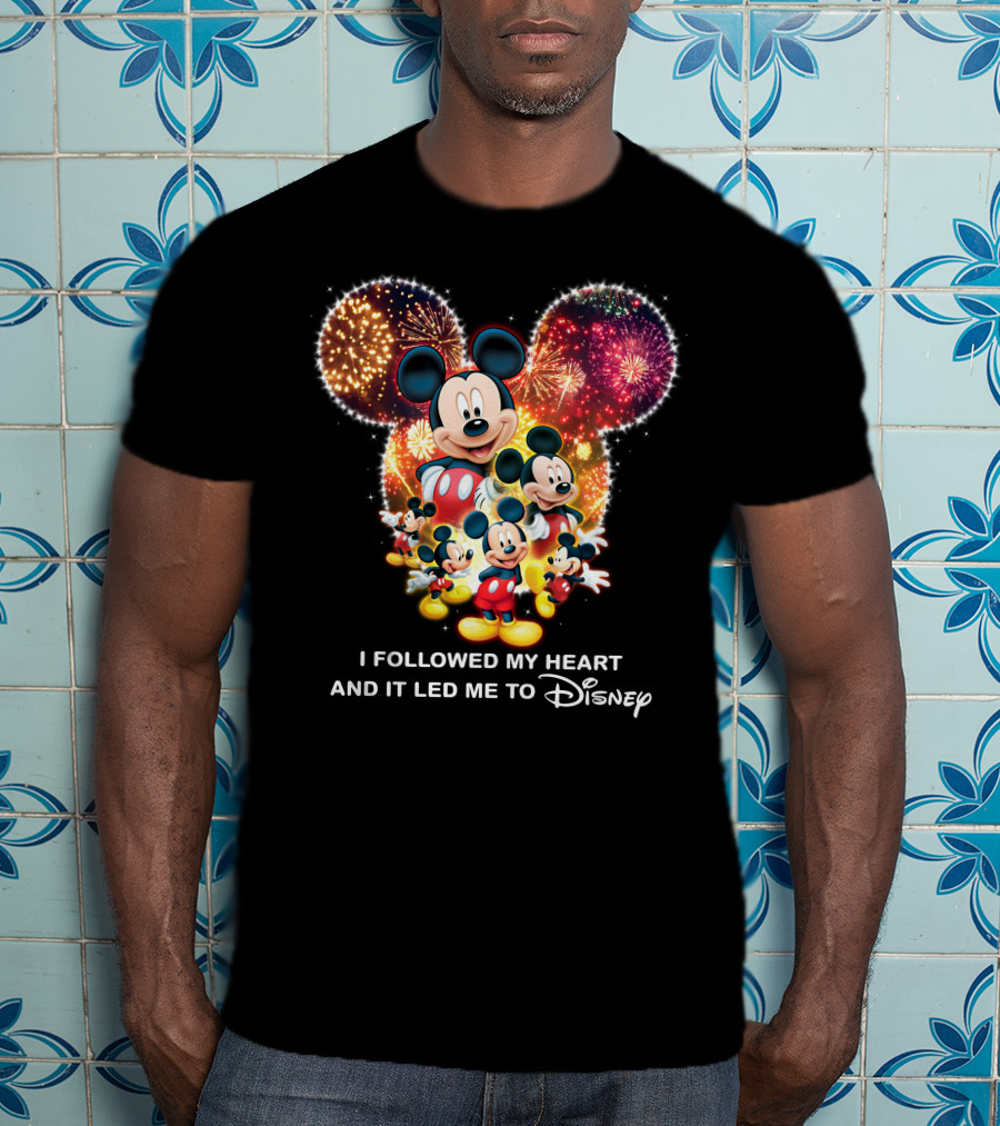I Followed My Heart And It Led Me To Disney Mickey Mouse Fireworks Celebration T-Shirt