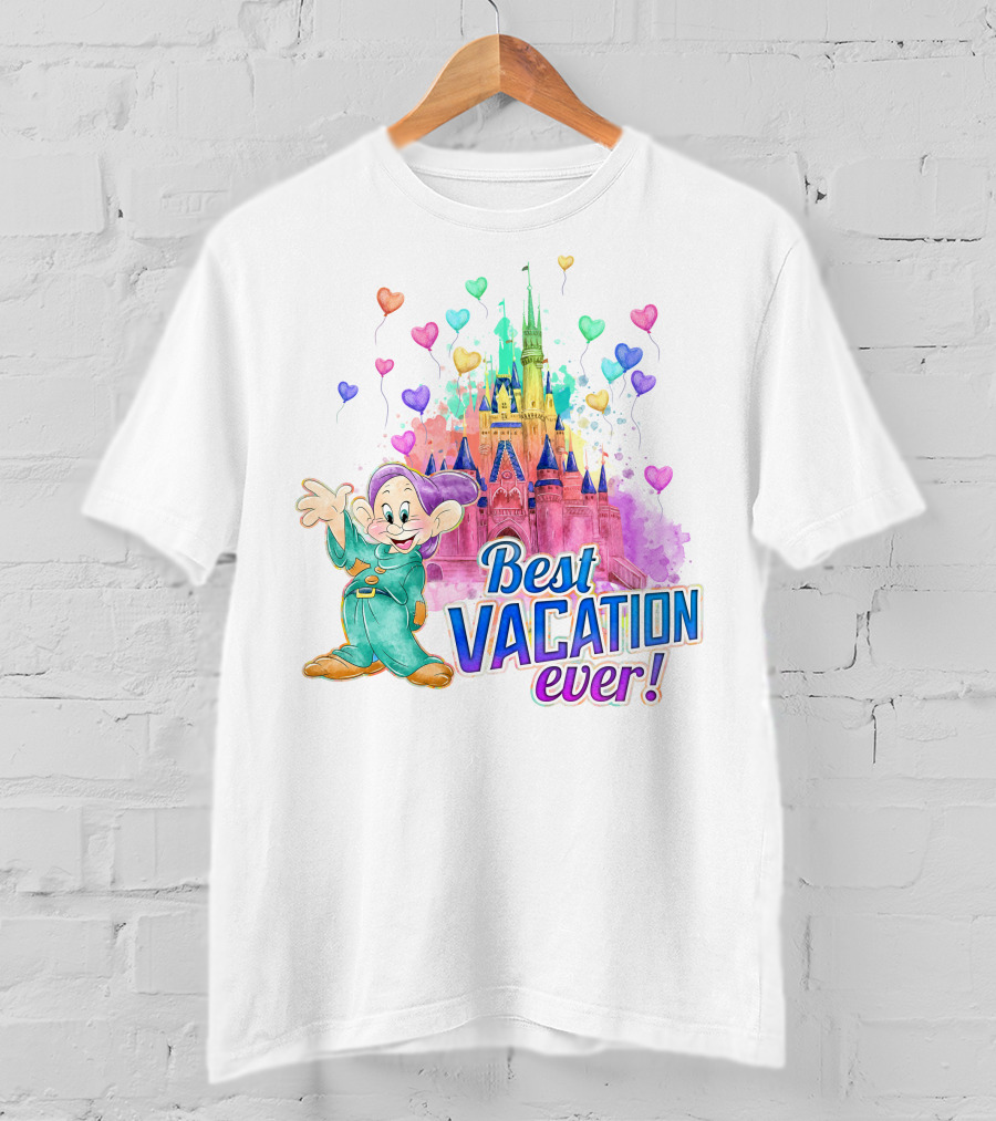 Best Vacation Ever Dopey Castle Hearts T-Shirt