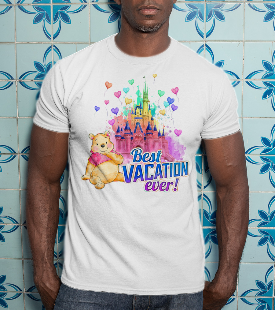 Best Vacation Ever Pooh Castle Balloons T-Shirt