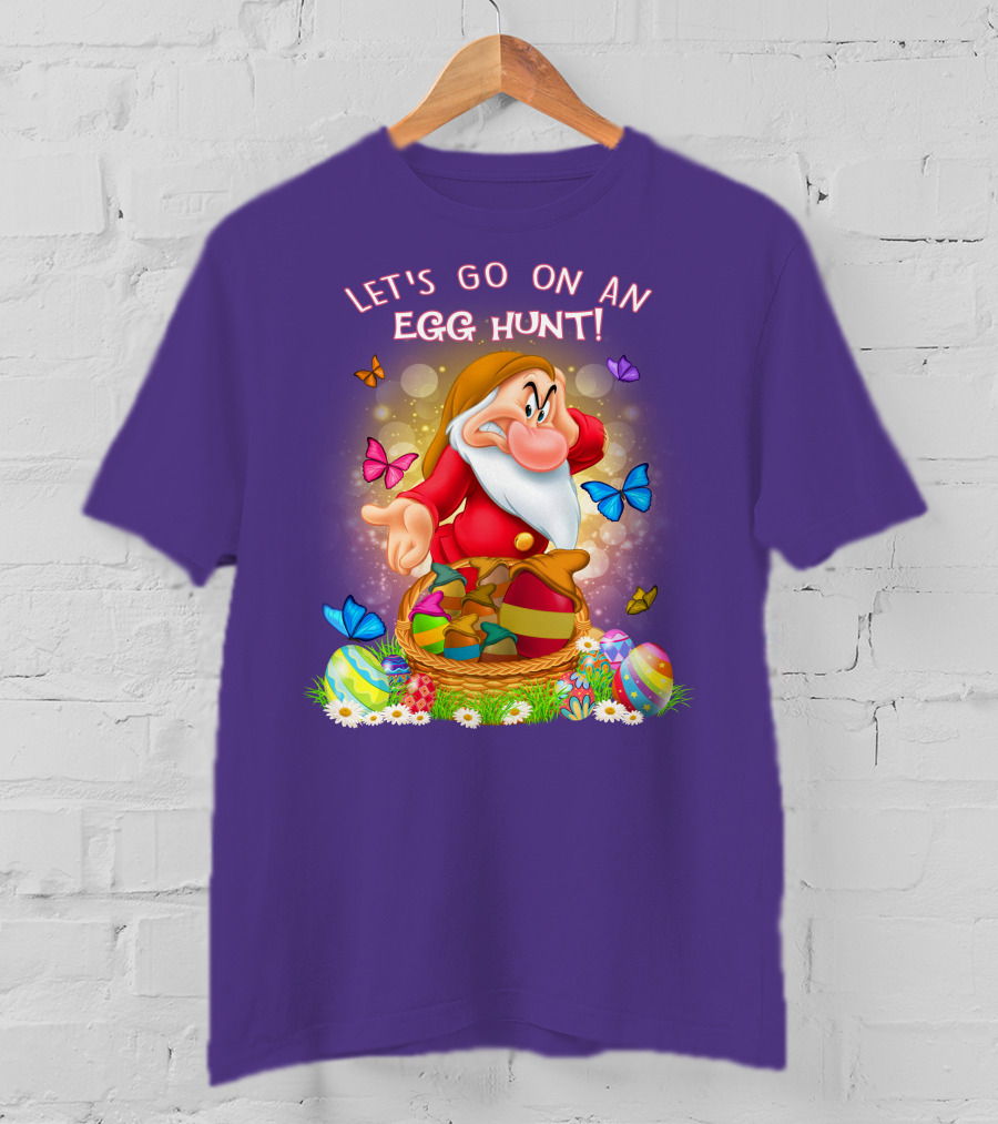 Let's Go On An Egg Hunt Grumpy Butterflies Easter Basket T-Shirt