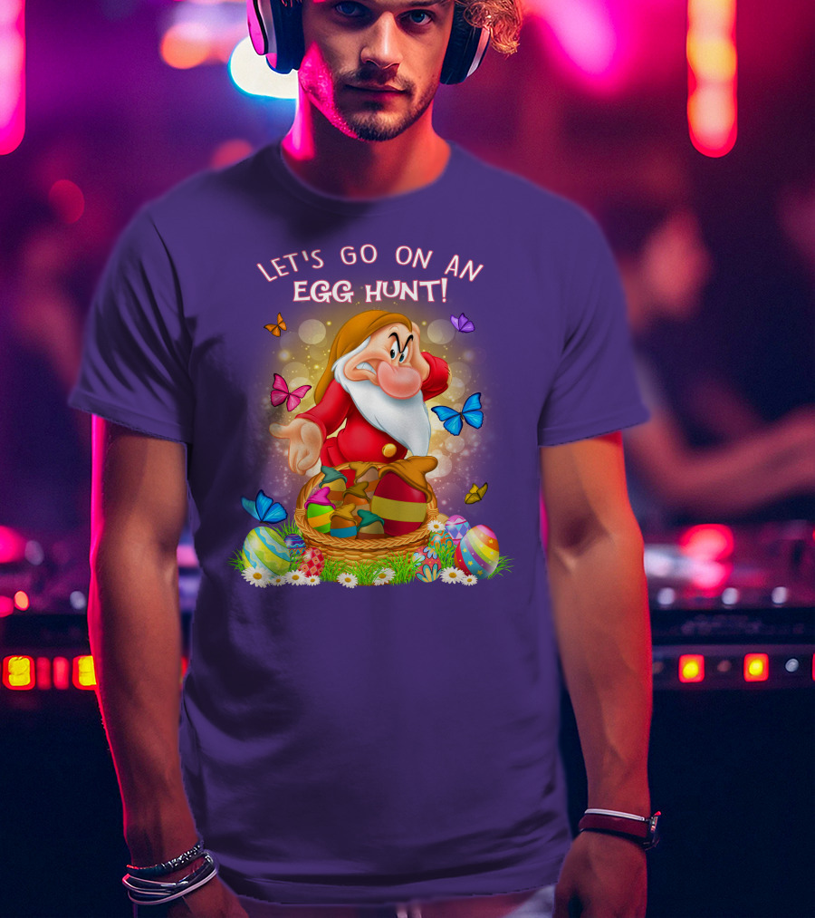 Let's Go On An Egg Hunt Grumpy Butterflies Easter Basket T-Shirt
