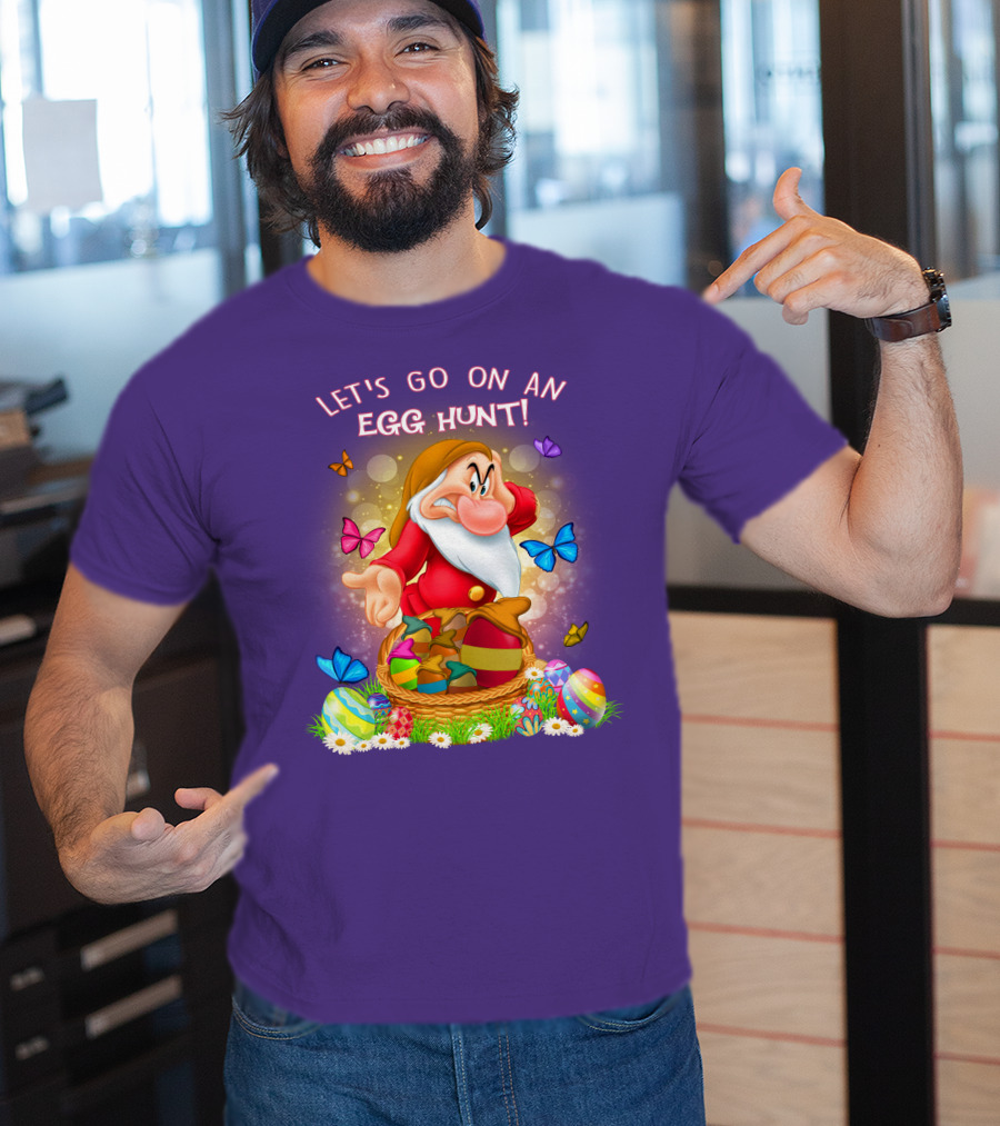 Let's Go On An Egg Hunt Grumpy Butterflies Easter Basket T-Shirt