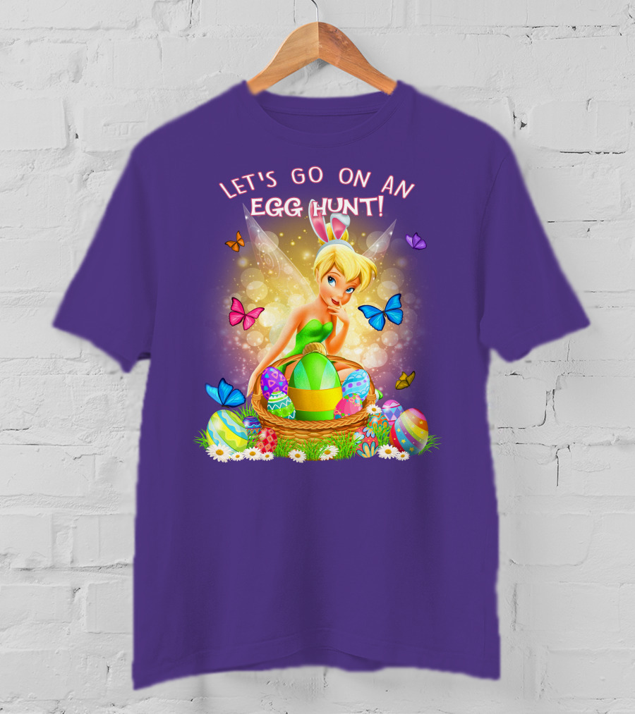 Let's Go On An Egg Hunt Tinkerbell Basket Butterflies T-Shirt