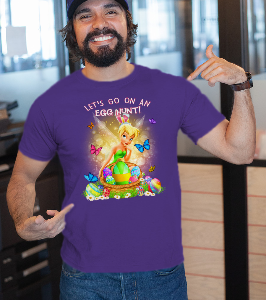 Let's Go On An Egg Hunt Tinkerbell Basket Butterflies T-Shirt