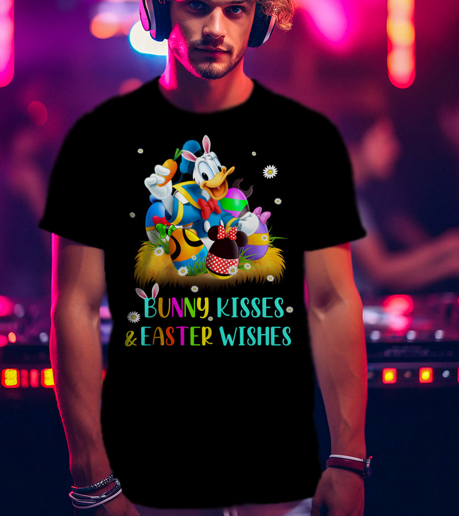Bunny Kisses Easter Wishes Donald T-Shirt
