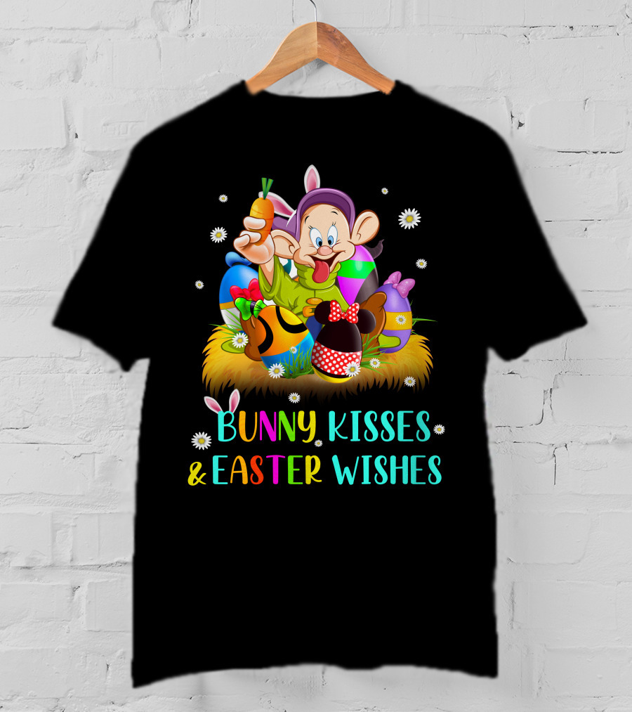 Bunny Kisses & Easter Wishes Dopey Character Easter Eggs Carrot T-Shirt