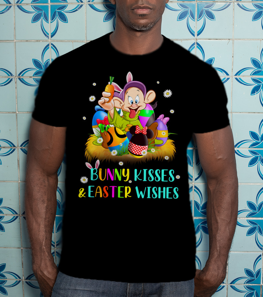 Bunny Kisses & Easter Wishes Dopey Character Easter Eggs Carrot T-Shirt