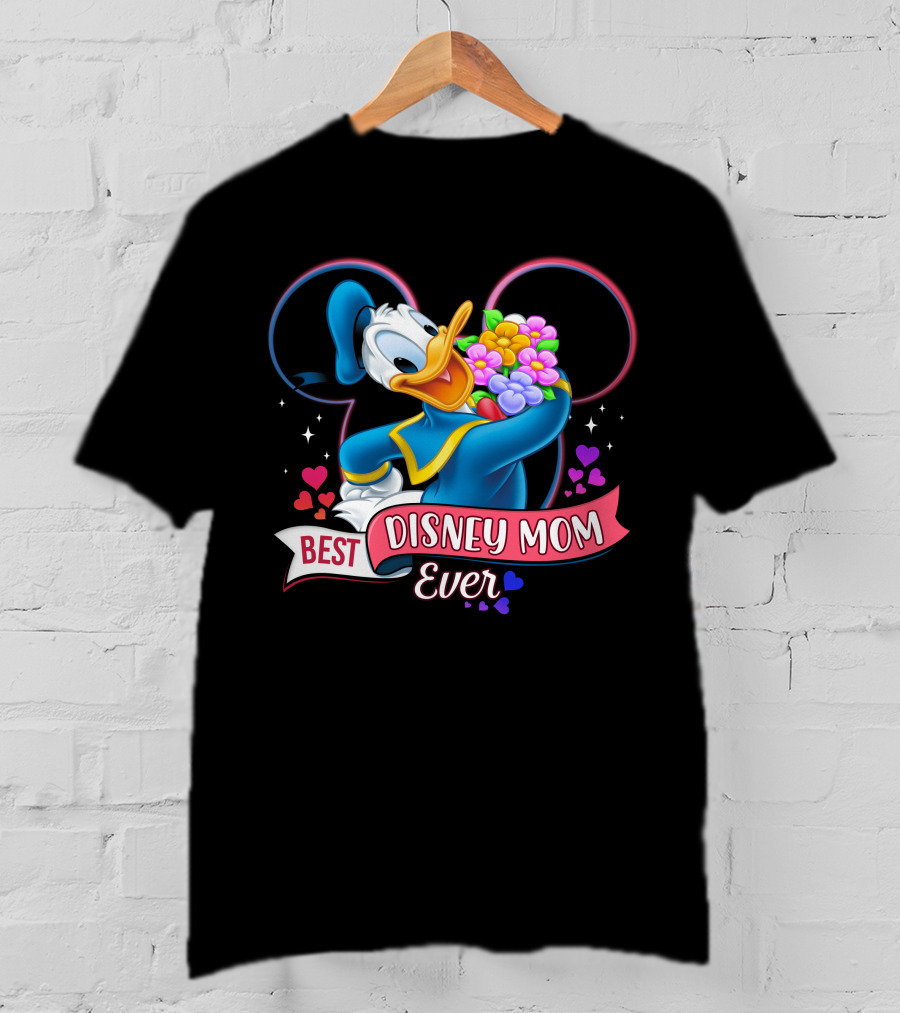 Best Disney Mom Ever Donald Duck With Flowers T-Shirt