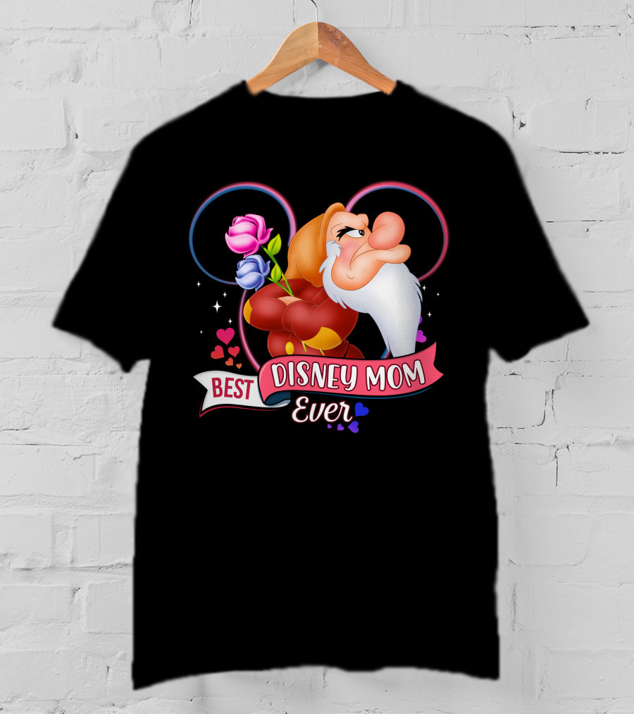 Best Disney Mom Ever Grumpy Roses Hearts Mickey Ears T-Shirt