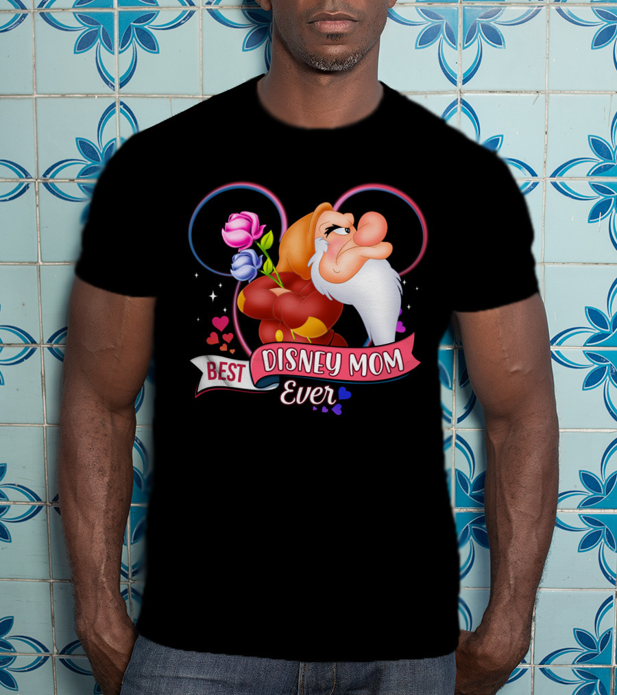 Best Disney Mom Ever Grumpy Roses Hearts Mickey Ears T-Shirt