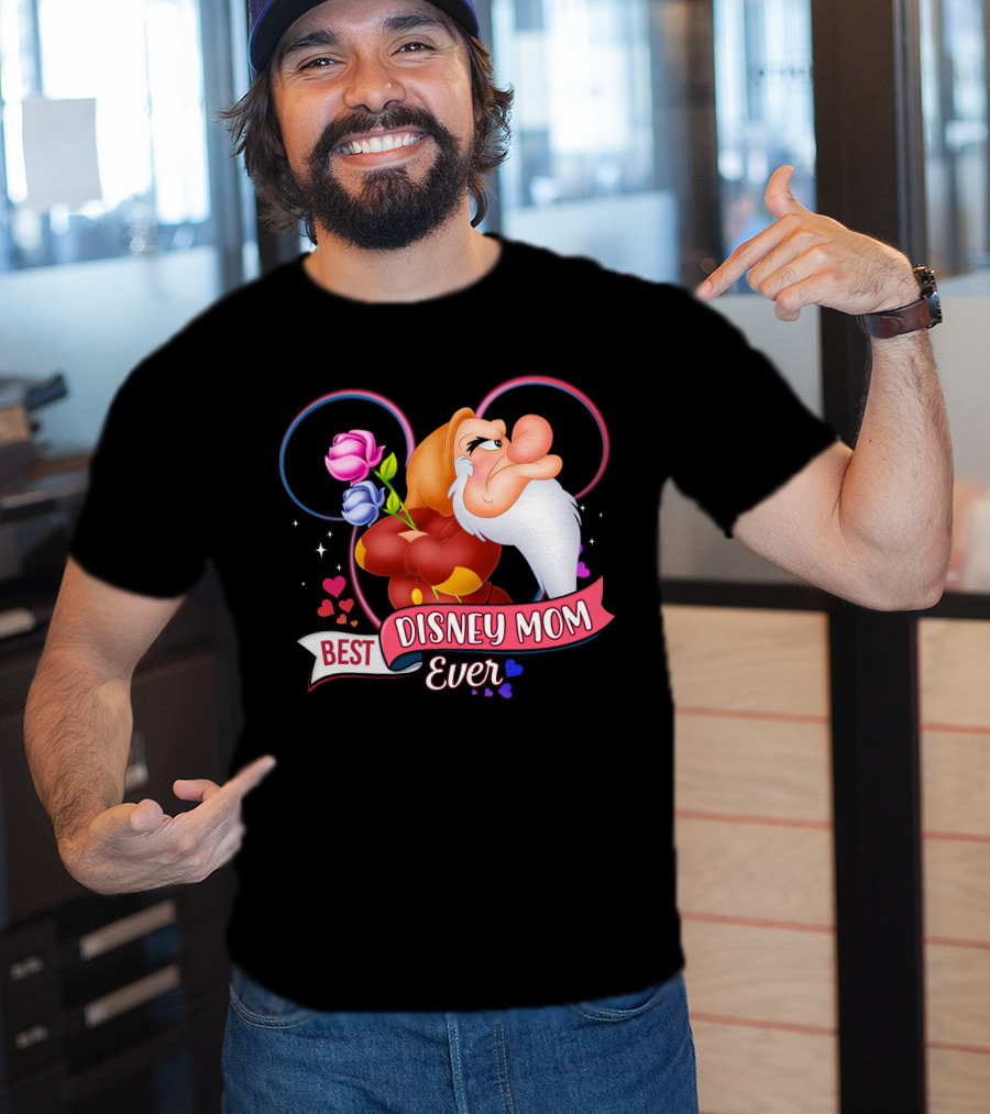 Best Disney Mom Ever Grumpy Roses Hearts Mickey Ears T-Shirt