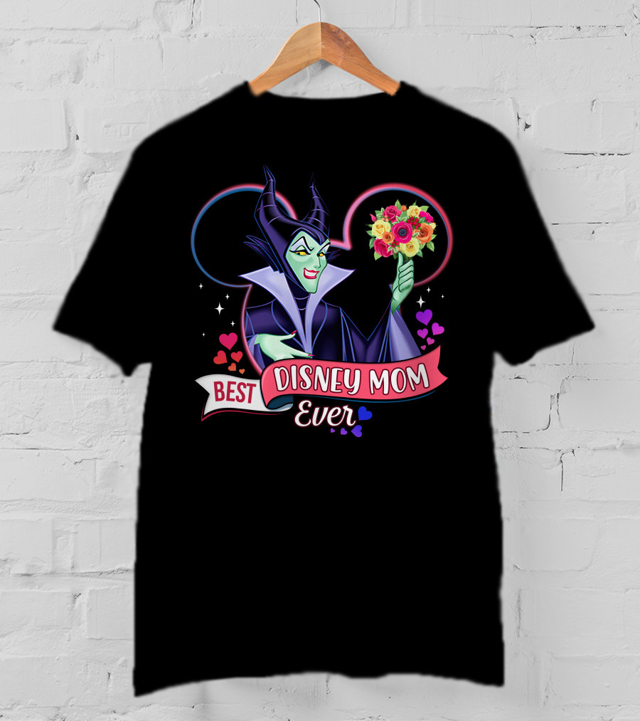 Best Disney Mom Ever Maleficent Holding Flowers T-Shirt
