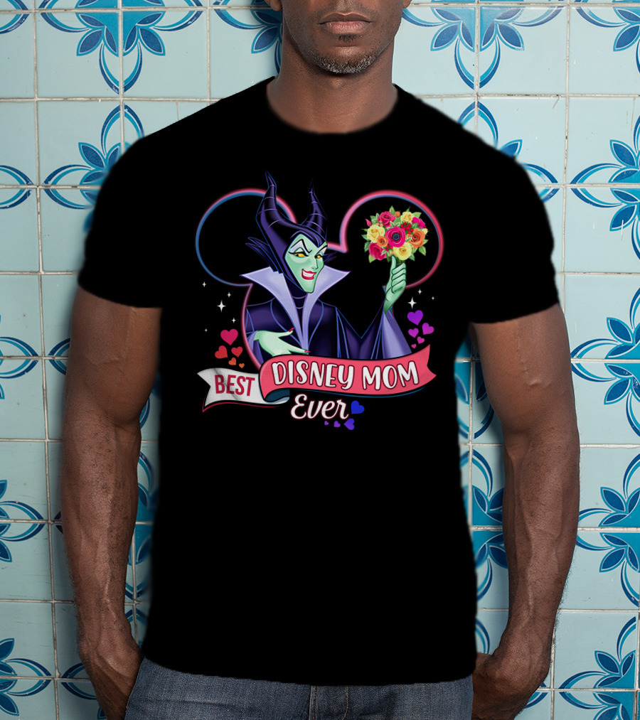 Best Disney Mom Ever Maleficent Holding Flowers T-Shirt