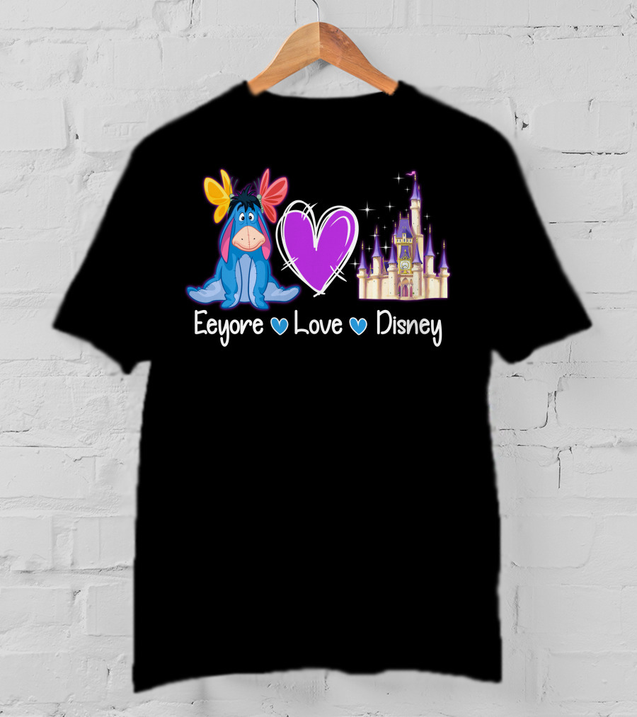 Eeyore Love Disney Heart Castle T-Shirt