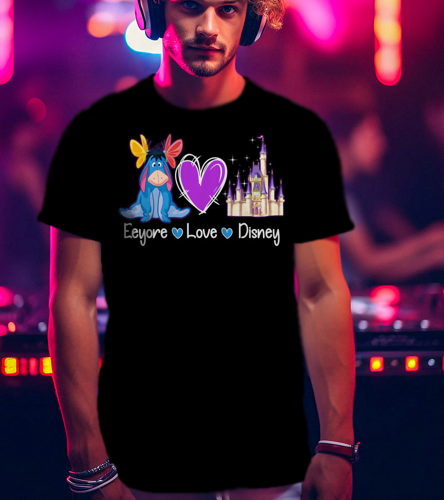 Eeyore Love Disney Heart Castle T-Shirt