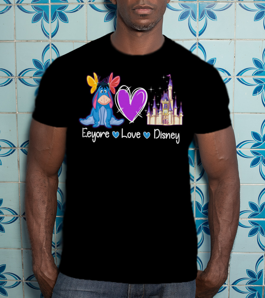 Eeyore Love Disney Heart Castle T-Shirt