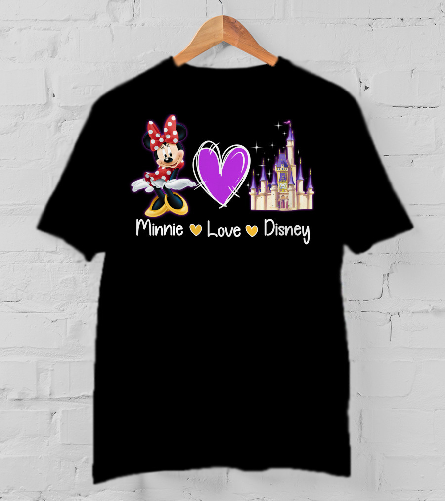 Minnie Love Disney Castle Heart T-Shirt
