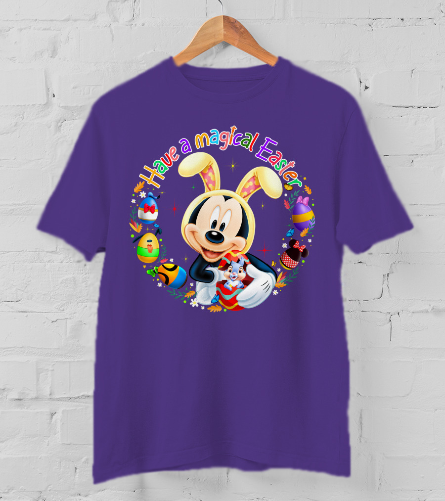 Have A Magical Easter Mickey Mouse With Bunny Ears And Colorful Eggs T-Shirt