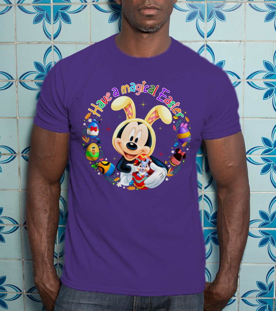 Have A Magical Easter Mickey Mouse With Bunny Ears And Colorful Eggs T-Shirt