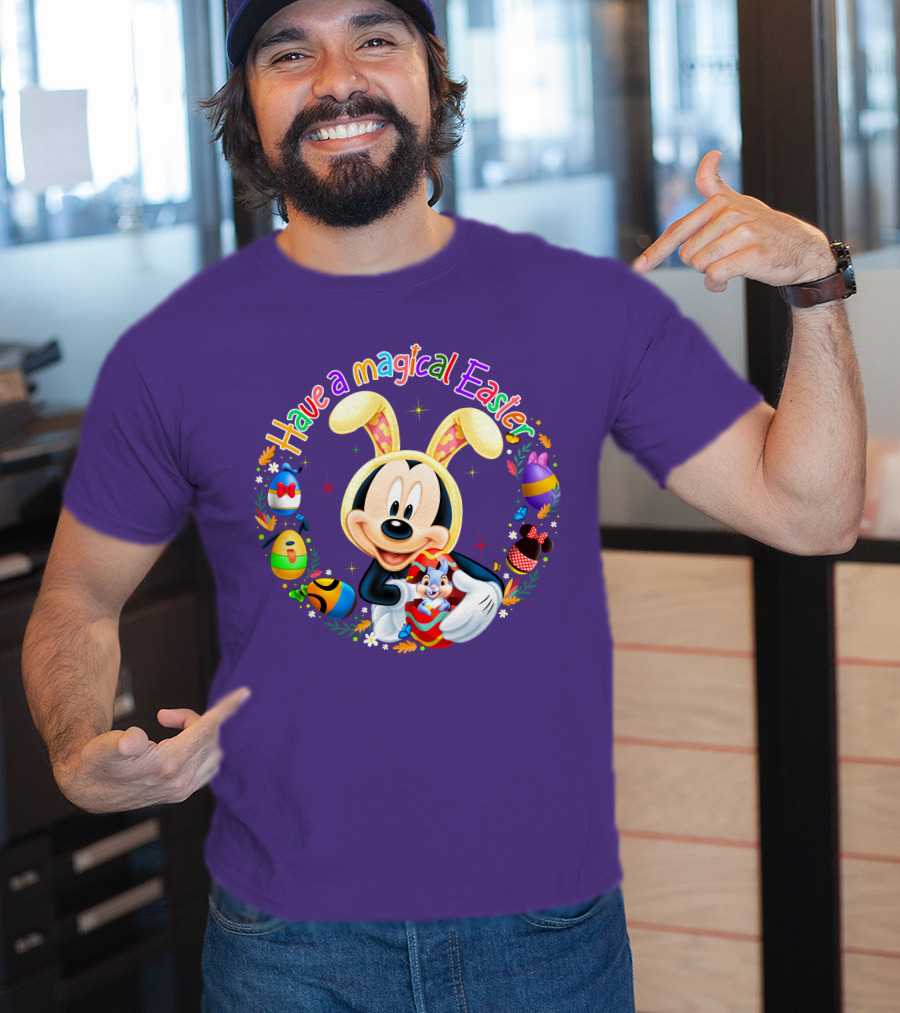 Have A Magical Easter Mickey Mouse With Bunny Ears And Colorful Eggs T-Shirt