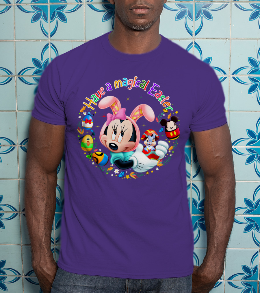 Minnie Mouse Have A Magical Easter With Easter Eggs And Flowers T-Shirt