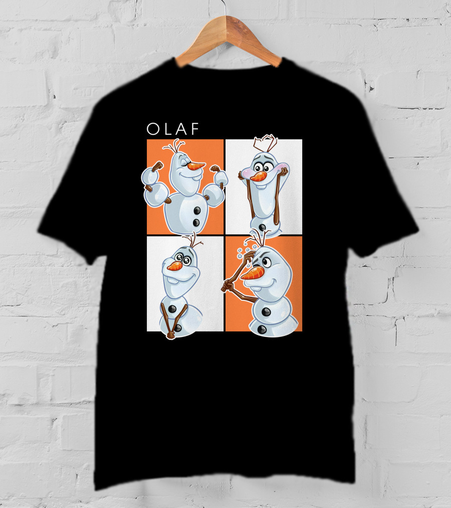 Olaf Snowman Character Expression Panels T-Shirt