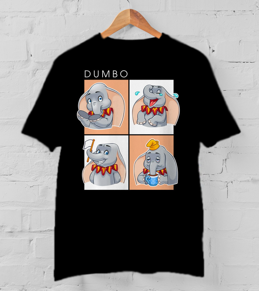 Dumbo Disney Elephant Cartoon Comic Expressions T-Shirt