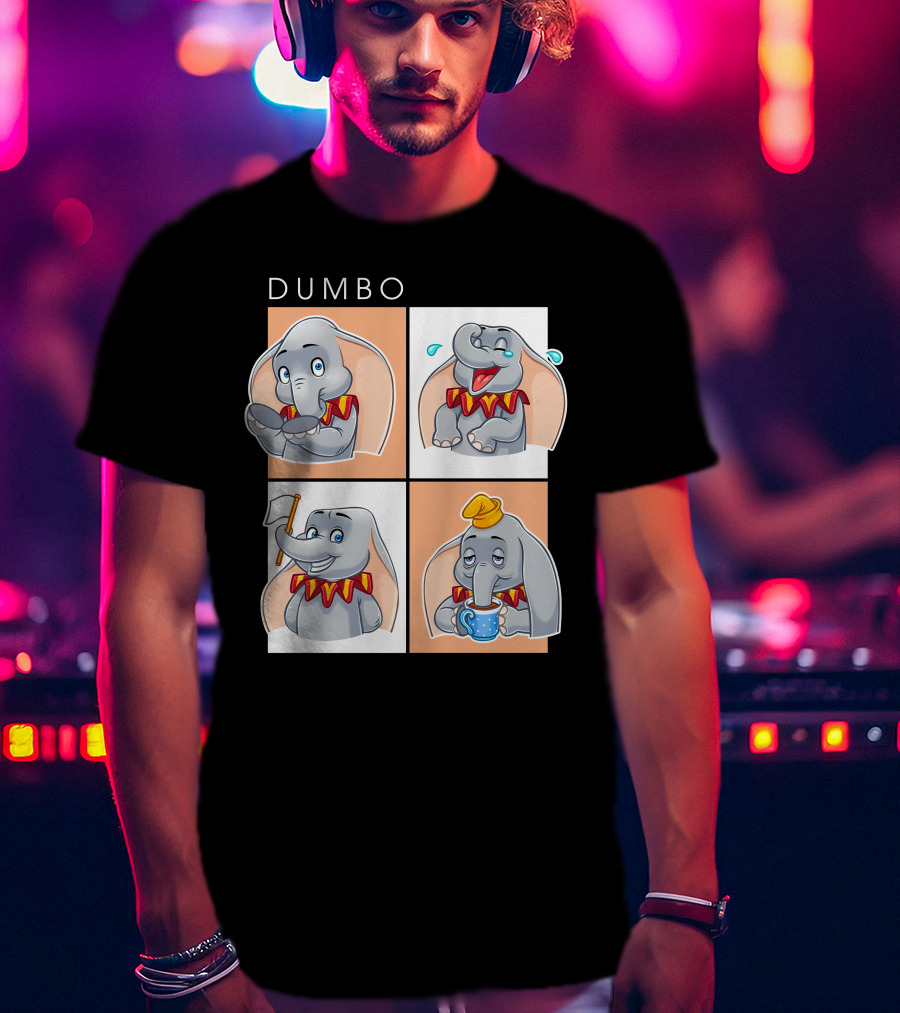 Dumbo Disney Elephant Cartoon Comic Expressions T-Shirt