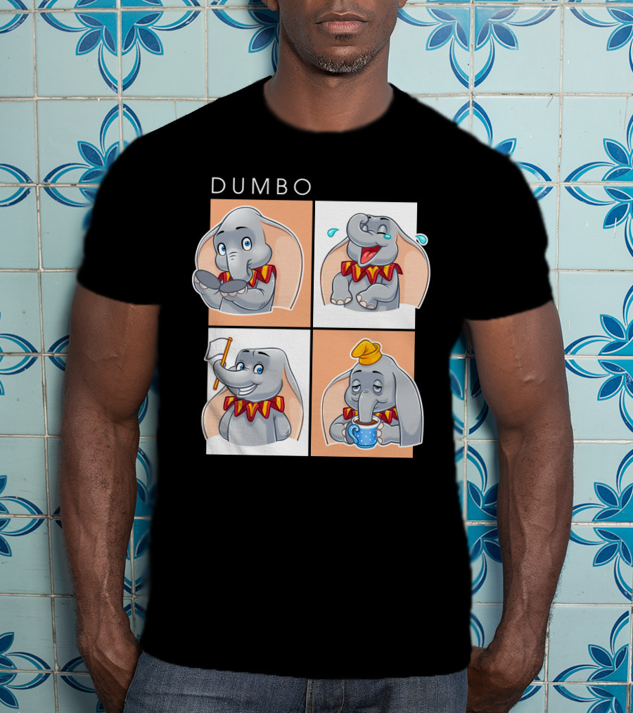Dumbo Disney Elephant Cartoon Comic Expressions T-Shirt