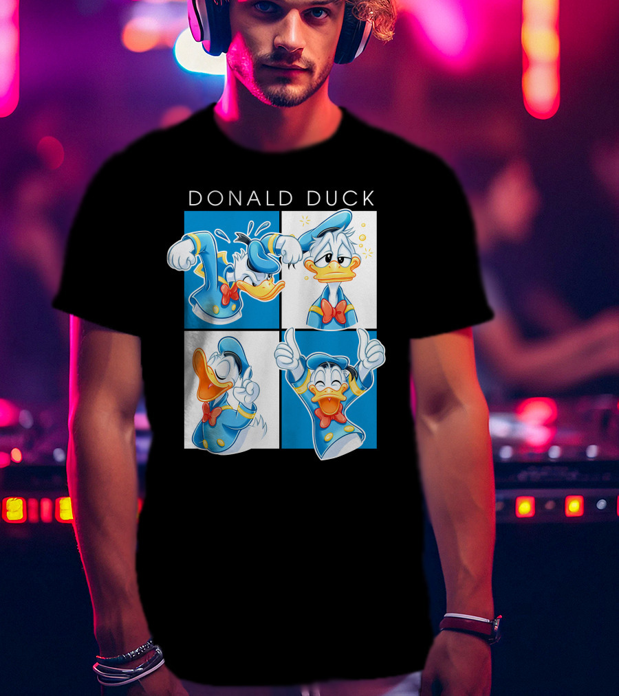 Donald Duck Emotions Blue Sailor Hat Bow Tie T-Shirt