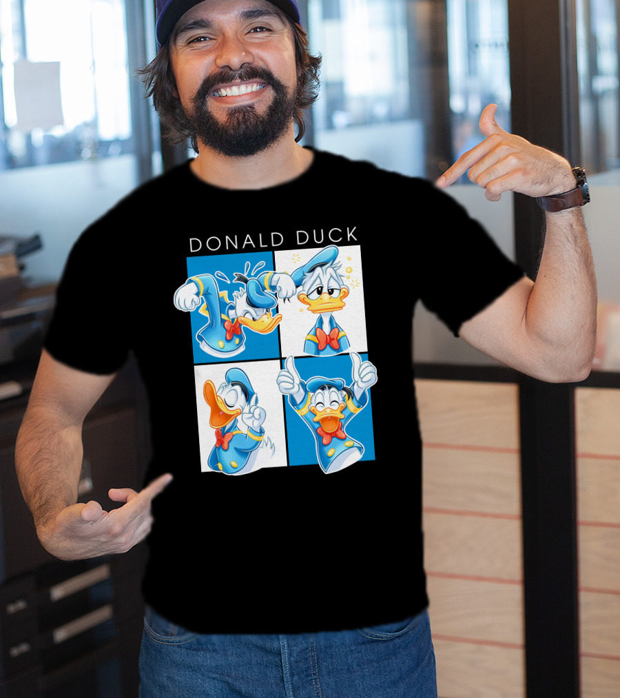 Donald Duck Emotions Blue Sailor Hat Bow Tie T-Shirt