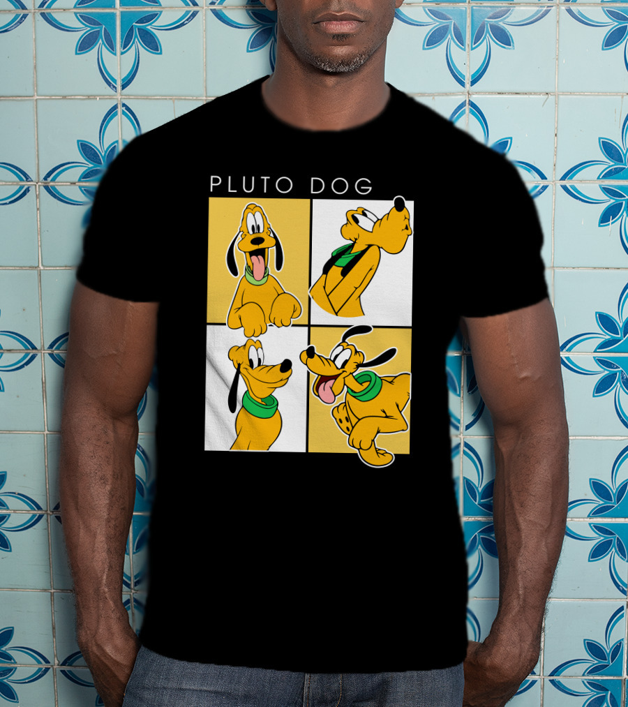 Pluto Dog Playful Expressions Collage T-Shirt