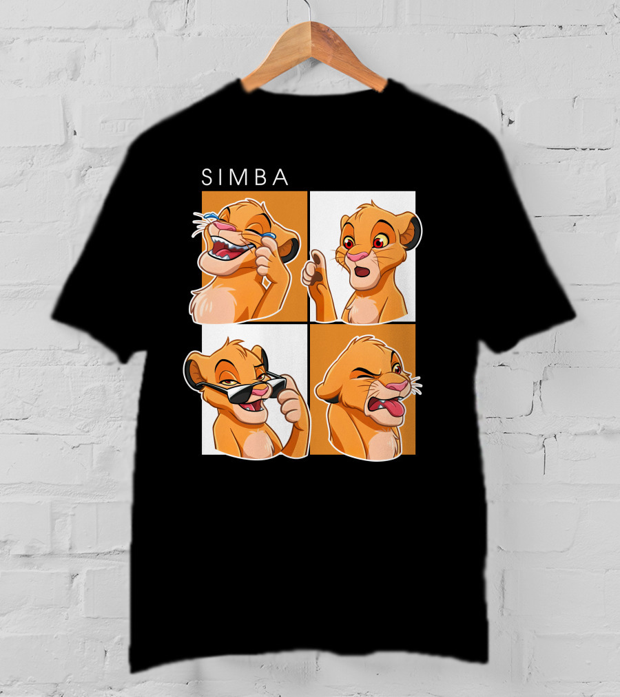 Simba Animated Expressions Four Panel T-Shirt