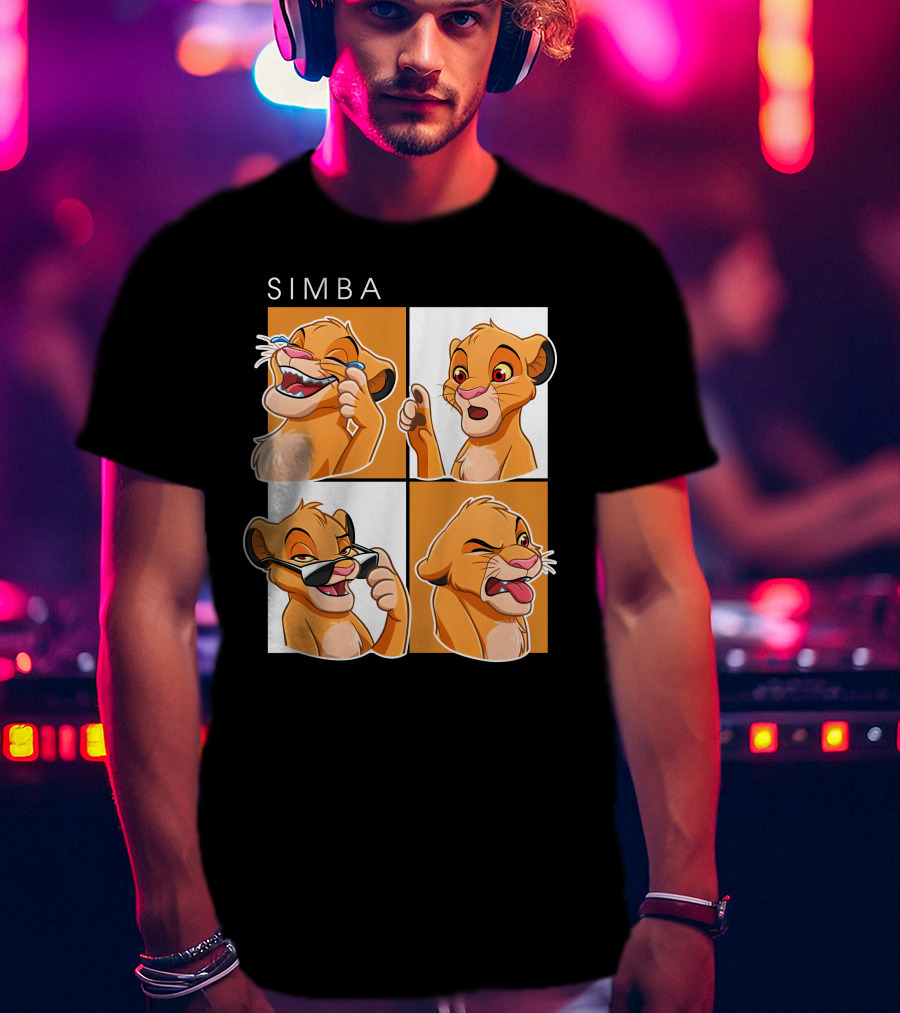 Simba Animated Expressions Four Panel T-Shirt
