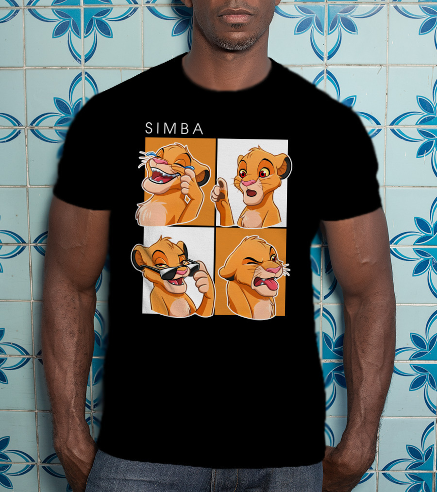 Simba Animated Expressions Four Panel T-Shirt