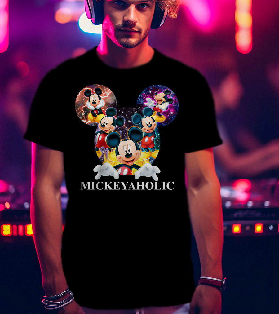 Mickeyaholic Colorful Cosmic Mickey Mouse Extravaganza T-Shirt