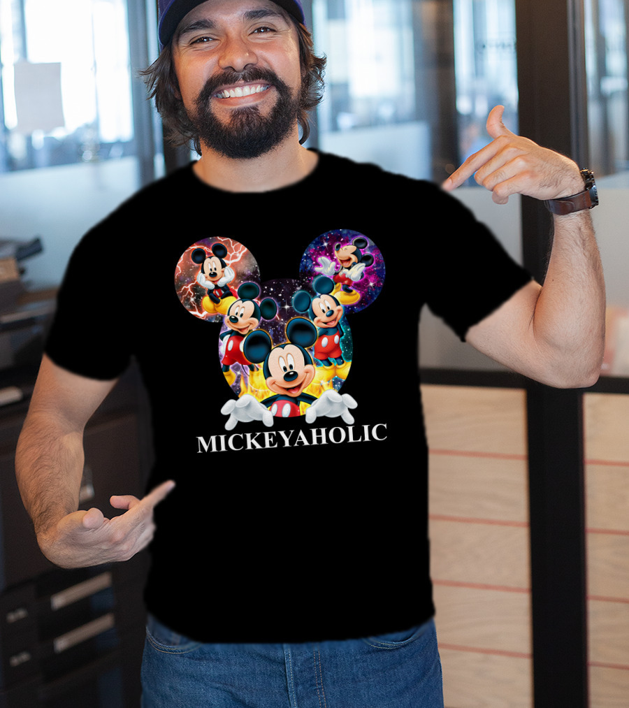 Mickeyaholic Colorful Cosmic Mickey Mouse Extravaganza T-Shirt