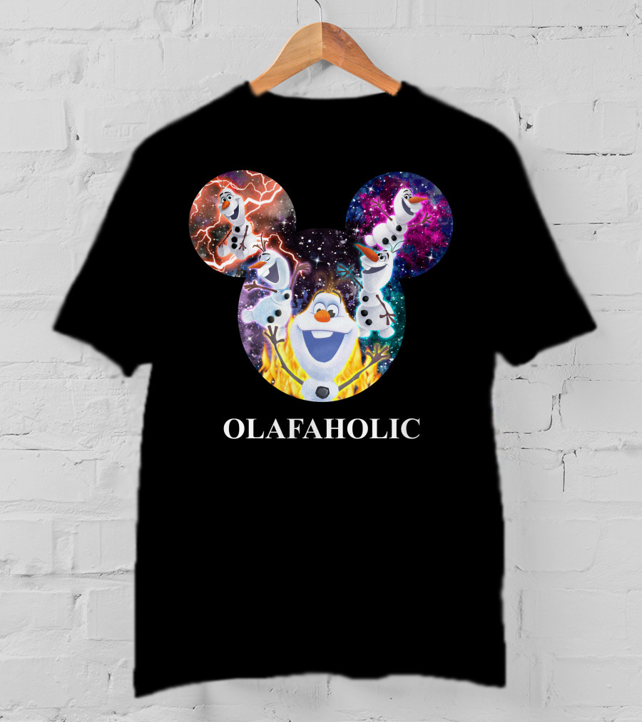 Olaf Olafholic Disney Frozen Olaf Galaxy Flame Mickey Ears T-Shirt