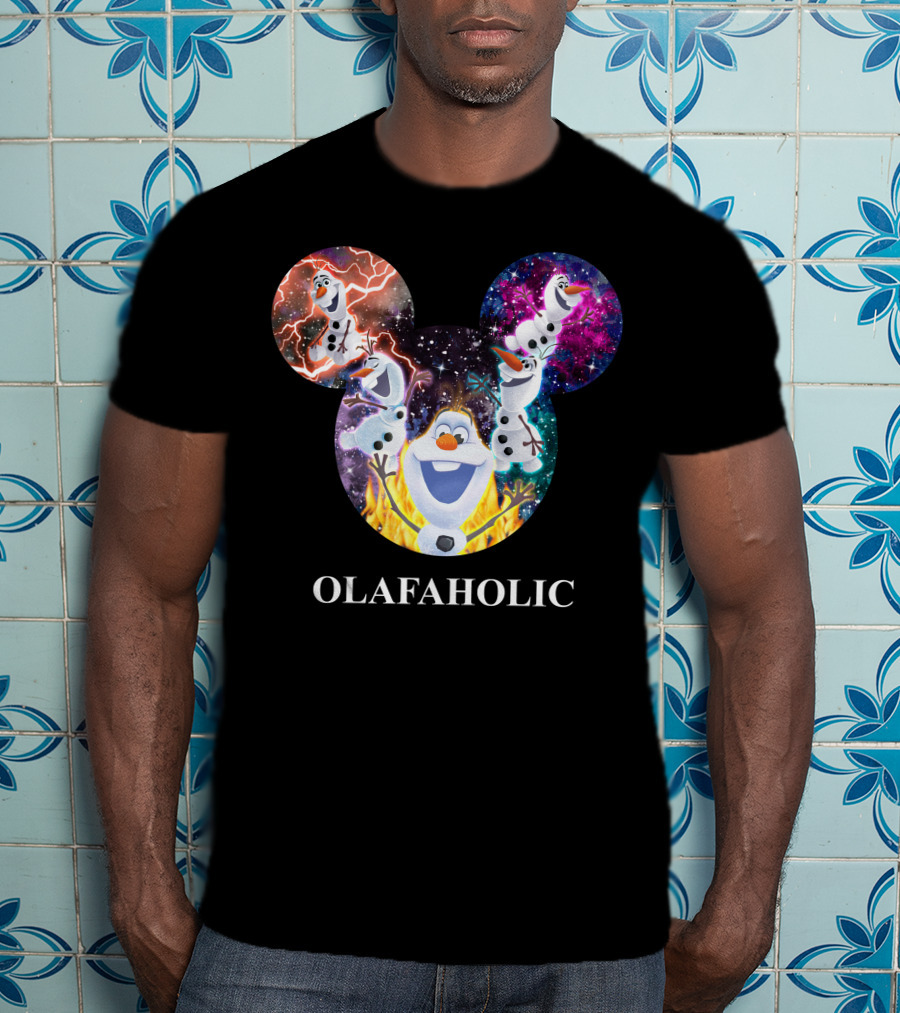 Olaf Olafholic Disney Frozen Olaf Galaxy Flame Mickey Ears T-Shirt