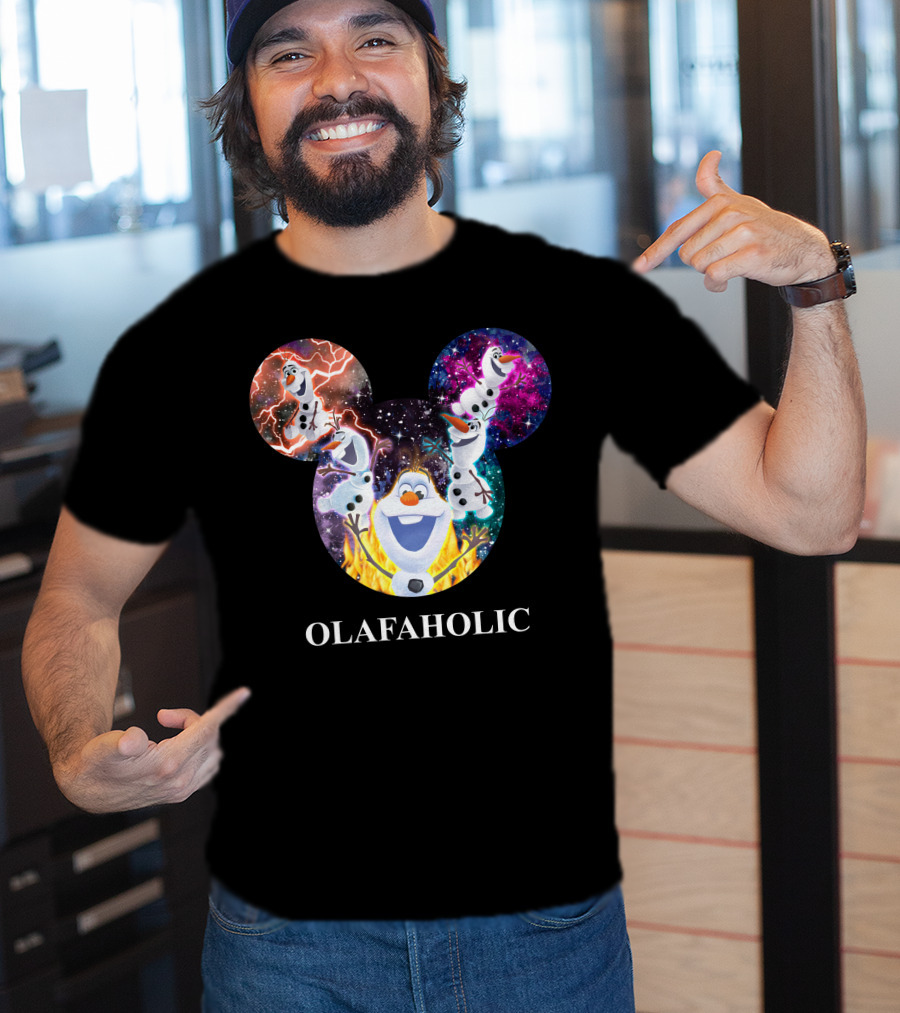 Olaf Olafholic Disney Frozen Olaf Galaxy Flame Mickey Ears T-Shirt