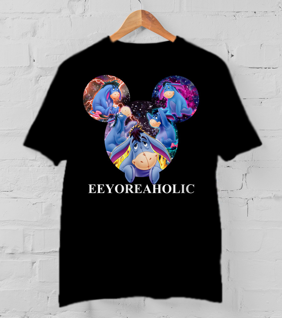 Eeyoreaholic Disney Mickey Mouse Head Galaxy Eeyore T-Shirt