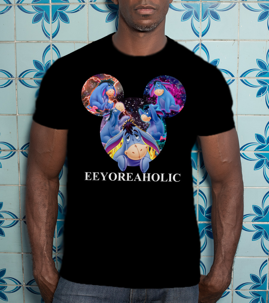 Eeyoreaholic Disney Mickey Mouse Head Galaxy Eeyore T-Shirt