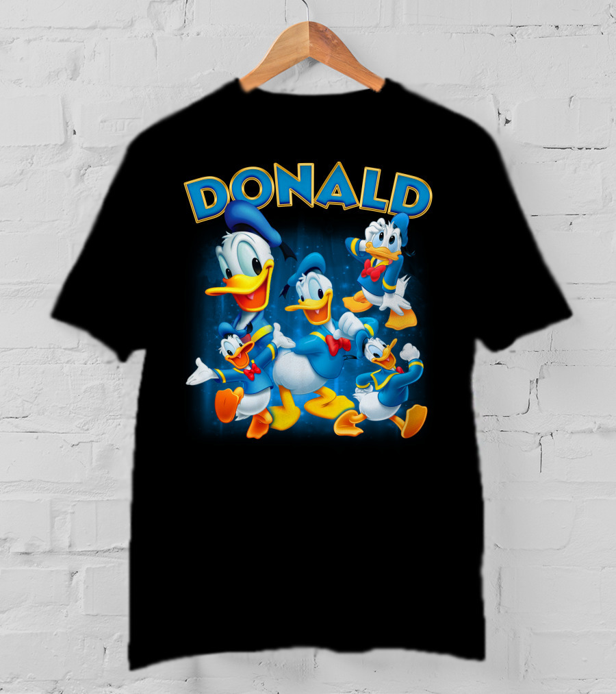 Donald Duck Blue Suit Yellow Duckling Cartoon Character Collection T-Shirt