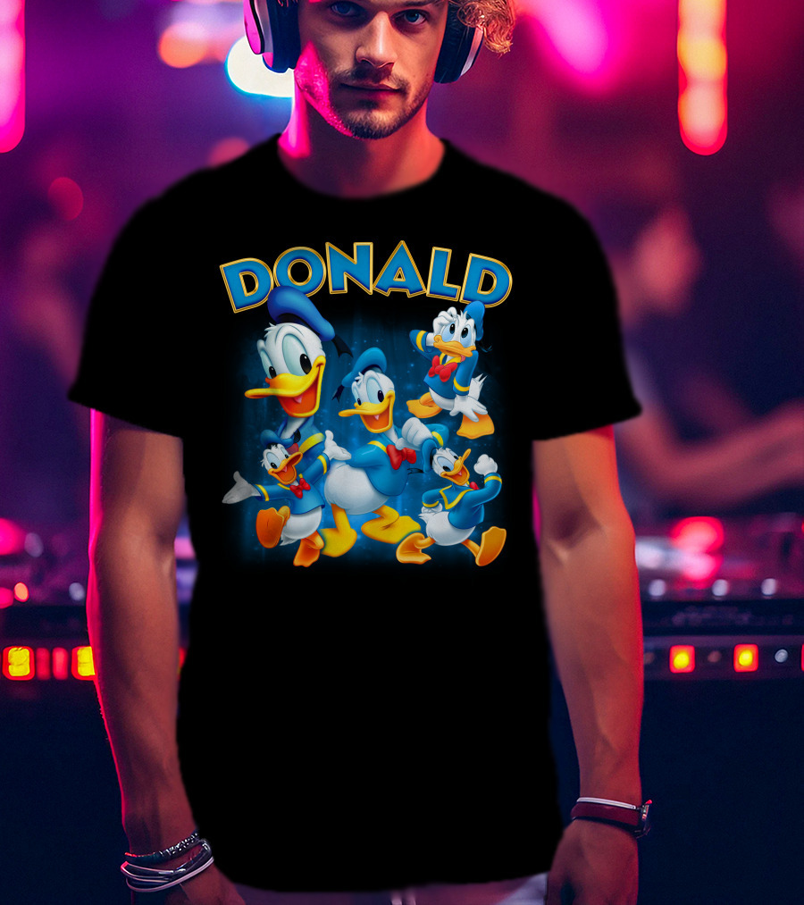 Donald Duck Blue Suit Yellow Duckling Cartoon Character Collection T-Shirt