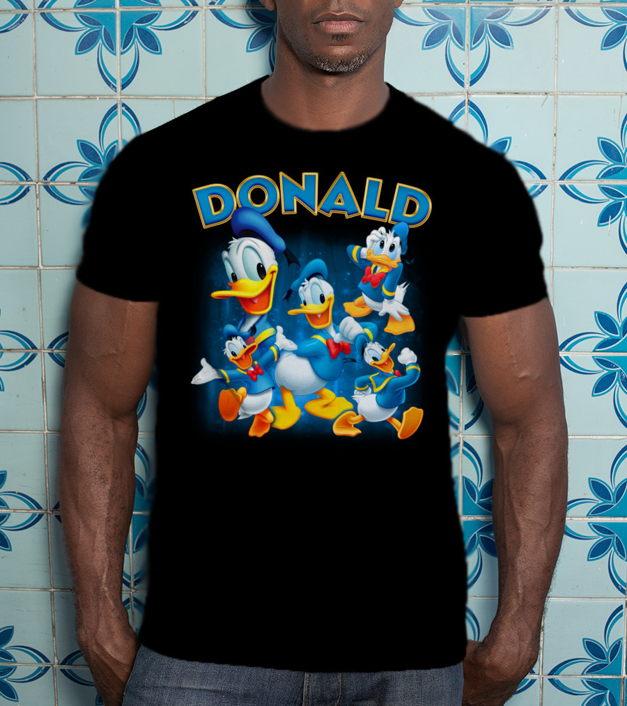 Donald Duck Blue Suit Yellow Duckling Cartoon Character Collection T-Shirt